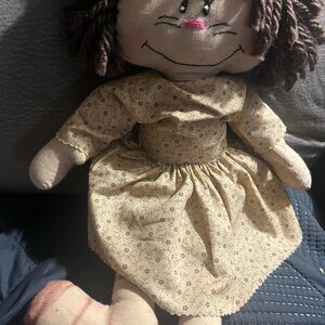 Handmade Doll with Patterned Dress